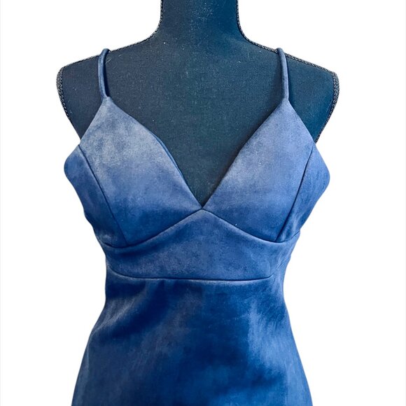 Sexy Navy Blue V-Neck Strappy Mini Dress (NWOT) - Picture 2 of 5